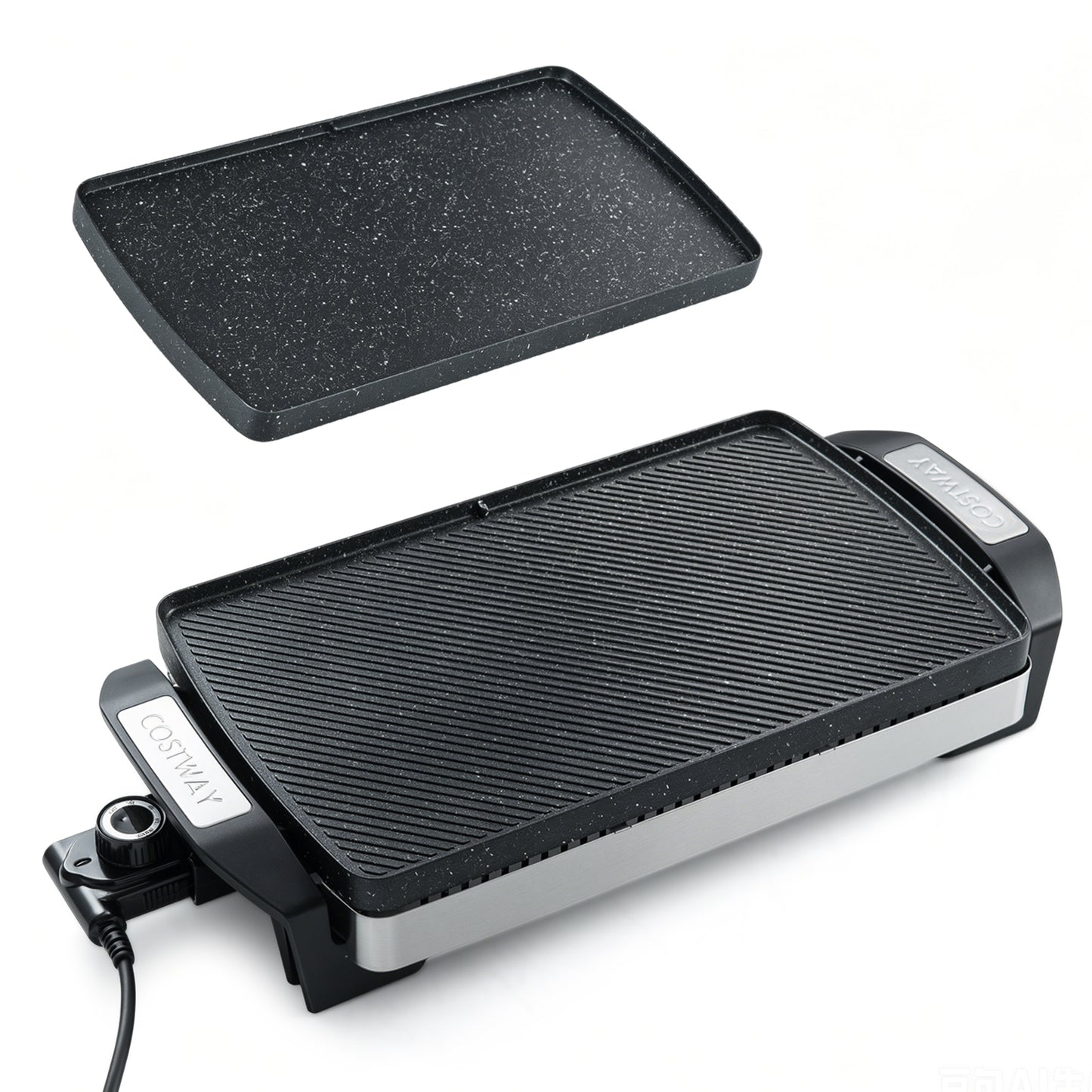 Costway 1500 W Elektrische Tafelgrill met Omkeerbare Grillplaat 51 × 25 × 9cm