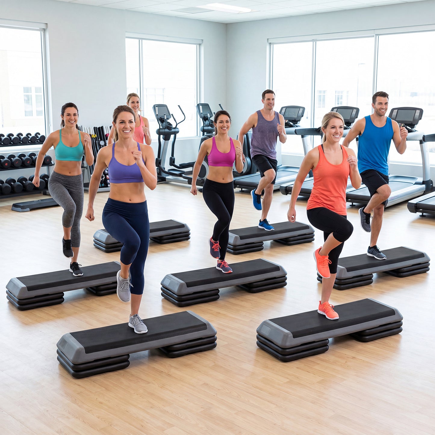 Costway Aerobic Stepper Fitness Stepper met 4 Steunblokken Antislip Gestructureerd Oppervlak Stepboard van PE