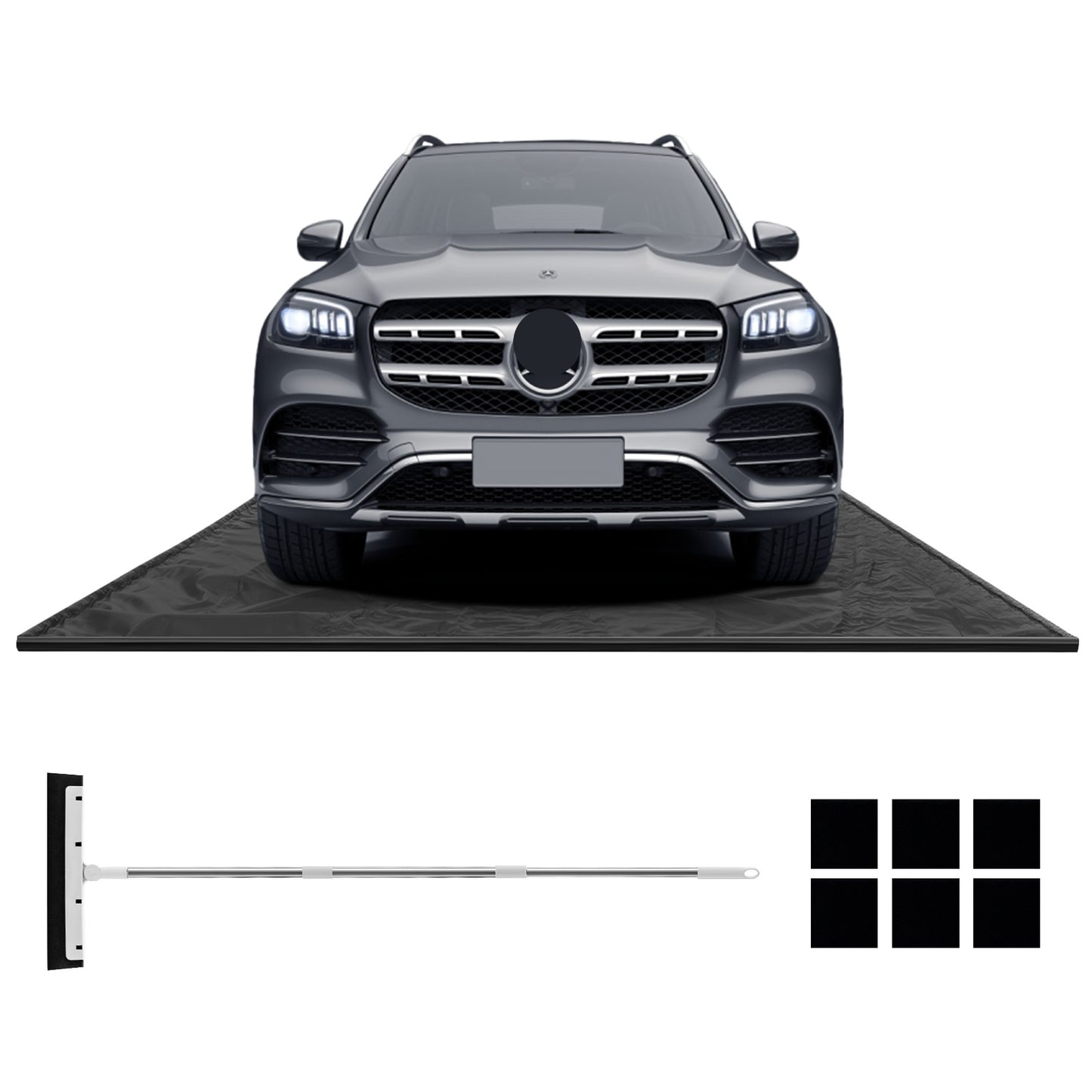 Costway Garage mat Auto 670 x 275 cm Olie mat Garage Olie Opvangmat Antislip & Waterdicht Zwart
