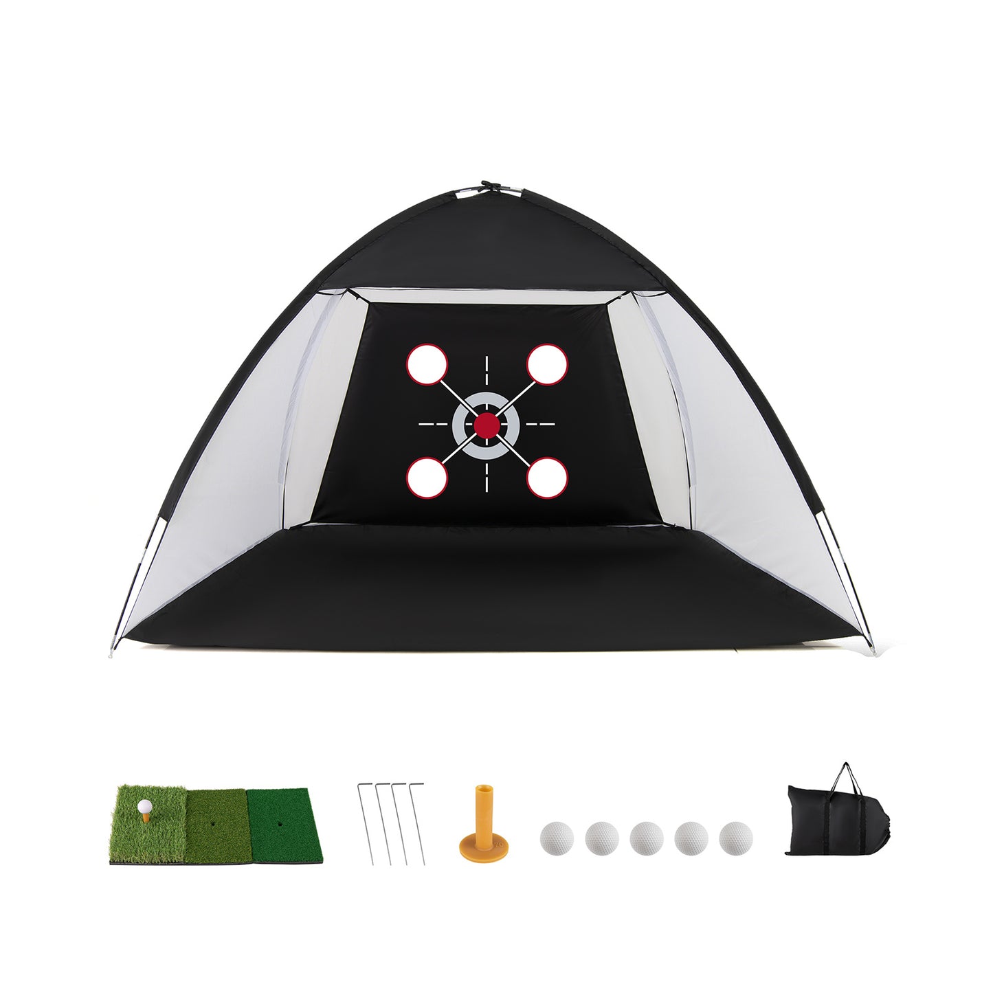 Costway Golfoefennet met Afslagmat Golfoefennet met Draagtas Slagsteun voor Binnen en Buiten
