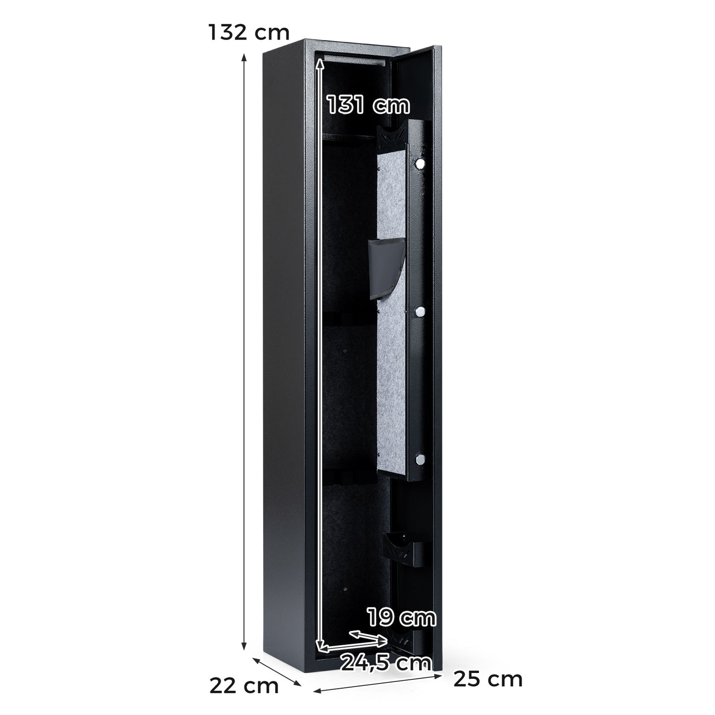 Costway Metalen Wapenkluis met Elektronisch Cijferslot voor 8 Geweren 22 × 25 × 132cm