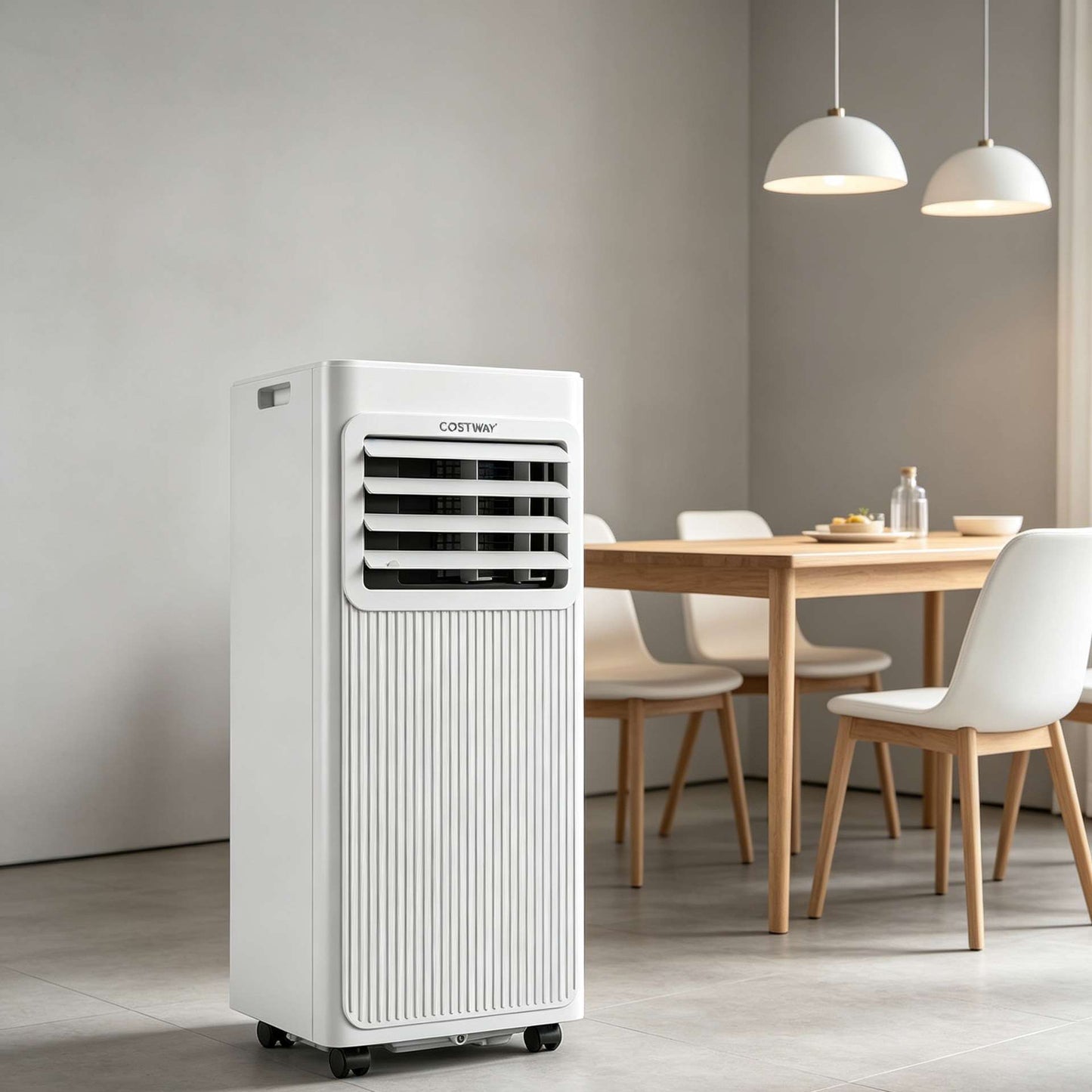 Costway Mobiele Airconditioner met Afvoerslang 7000 BTU 3-in-1-Airconditioner voor Koeling Ventilatie en Luchtontvochtiging