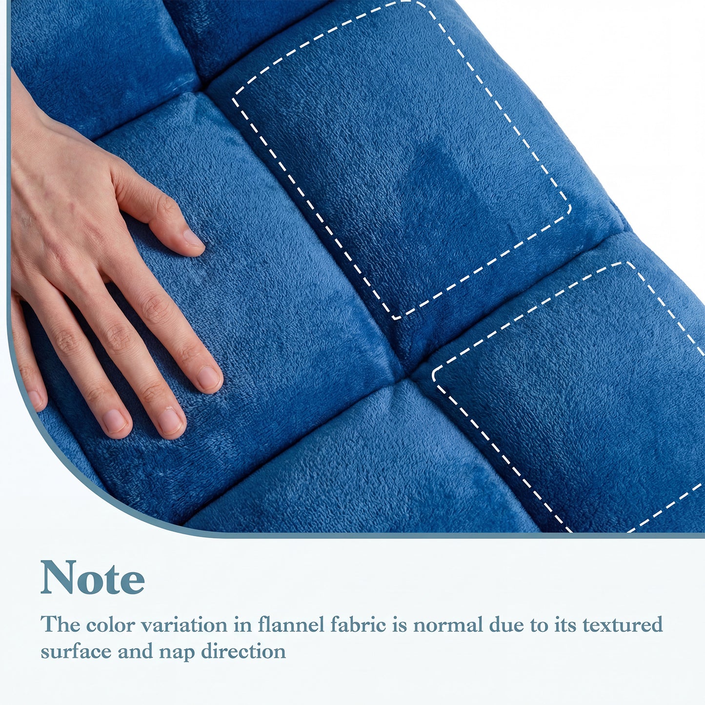 Costway Opvouwbare Vloerstoel van Flanel Tatami-luiebank met Verstelbare Rugleuning 14 Standen Blauw