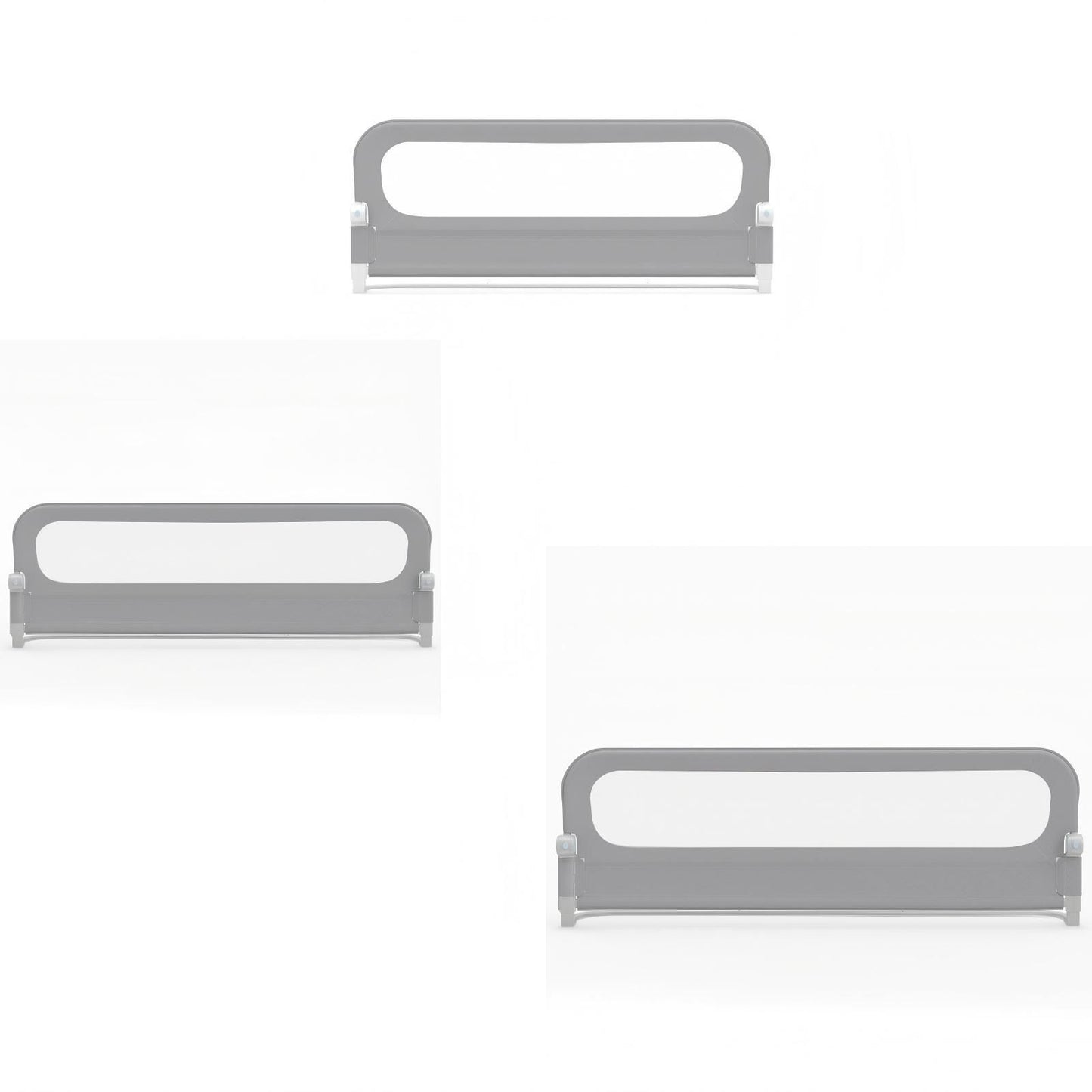 Costway Set van 2 Inklapbare Bedhekken van 178 cm + Inklapbaar Bedhek met Afneembare Bekleding van Oxford-stof Grijs