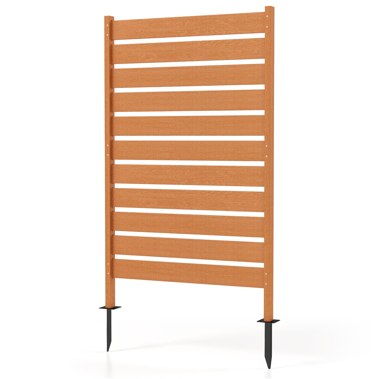 Costway Sichtschutzwand van HIPS 93 x 63,5 cm Weerbestendige Tuinwand in Houtlook Multifunctionele Zichtbescherming