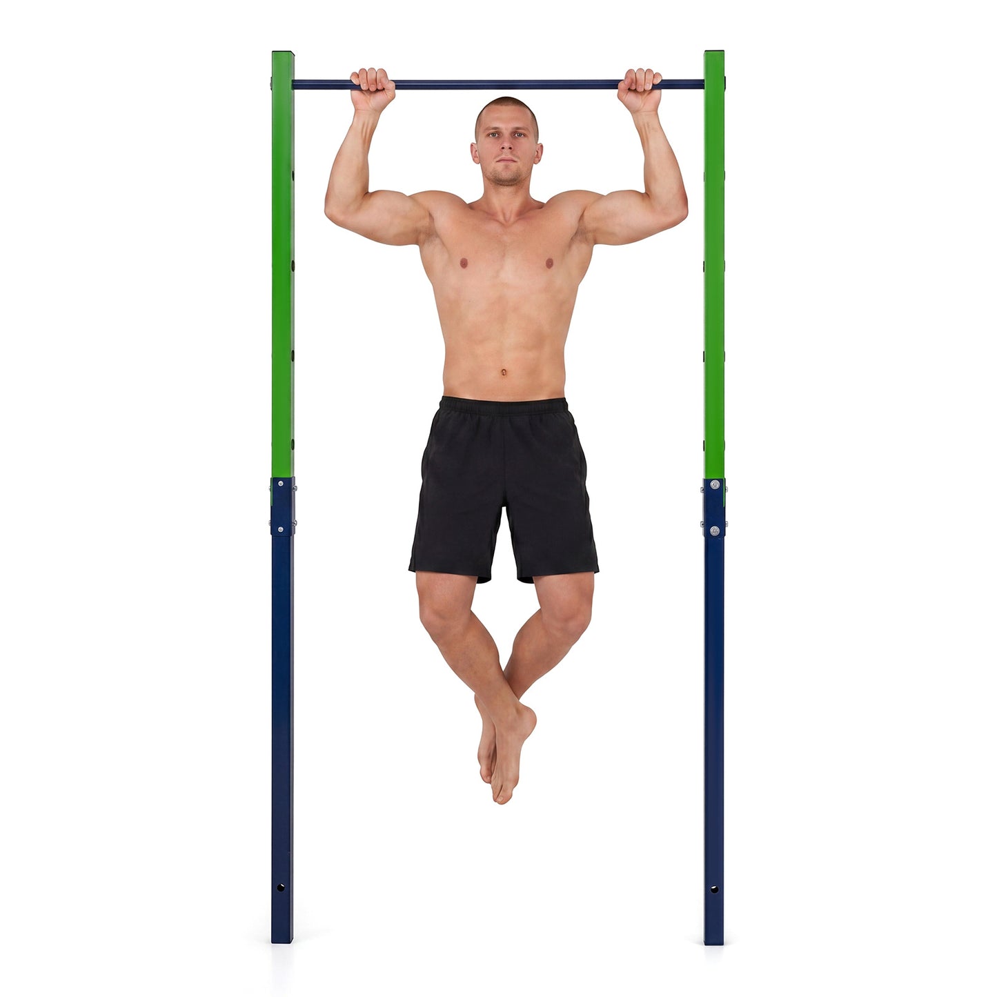 Costway Trekstang in Hoogte Verstelbare Rekstang 80-172 cm Dipstation van Verzinkt Staal tot 110 kg Blauw