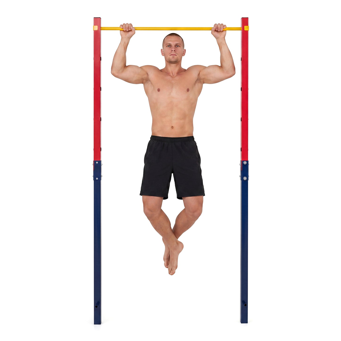 Costway Trekstang in Hoogte Verstelbare Rekstang 80-172 cm Dipstation van Verzinkt Staal tot 110 kg Rood