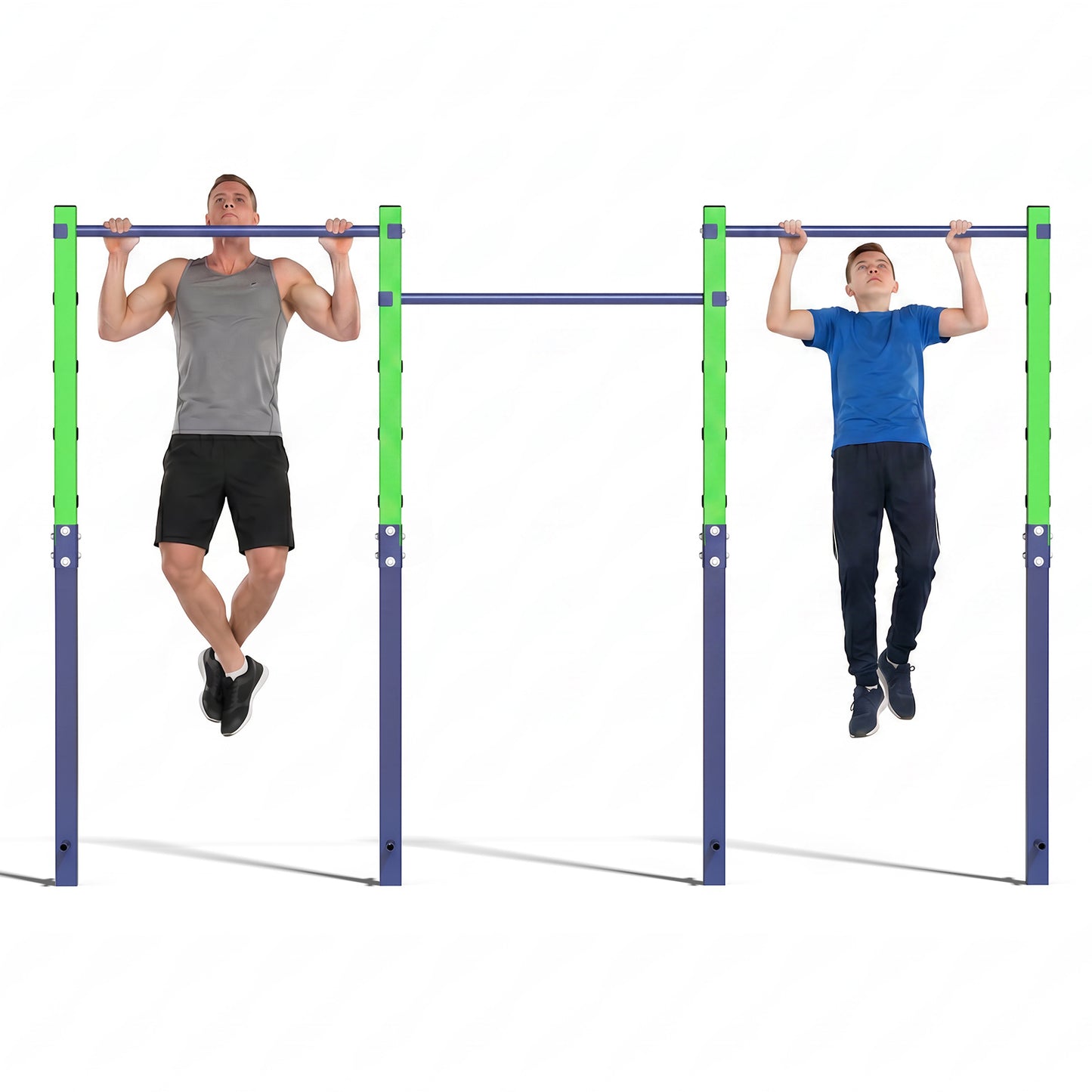 Costway Trekstang in Hoogte Verstelbare Rekstang 80-172 cm Dipstation van Verzinkt Staal tot 330 kg Blauw