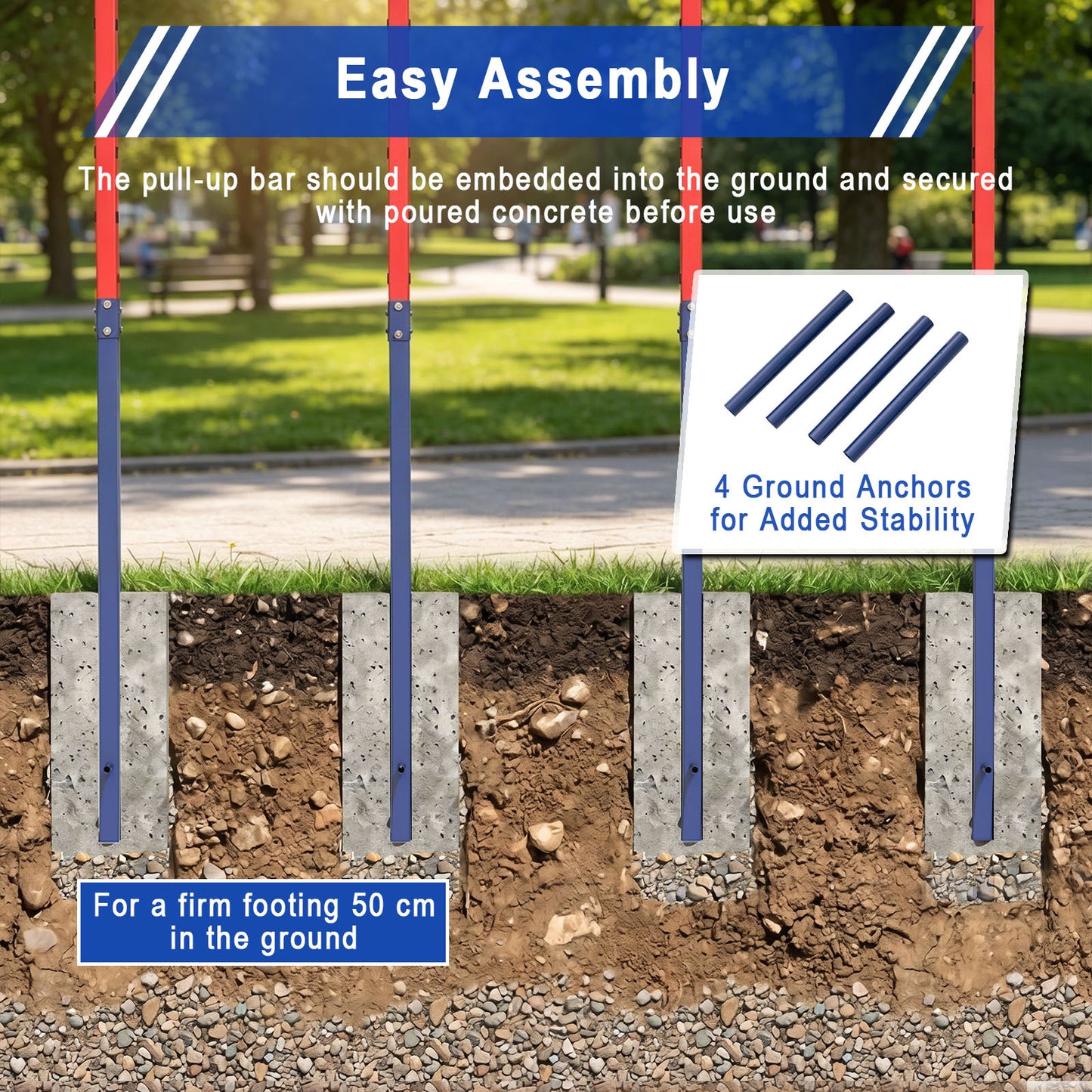 Costway Trekstang in Hoogte Verstelbare Rekstang 80-172 cm Dipstation van Verzinkt Staal tot 330 kg Rood