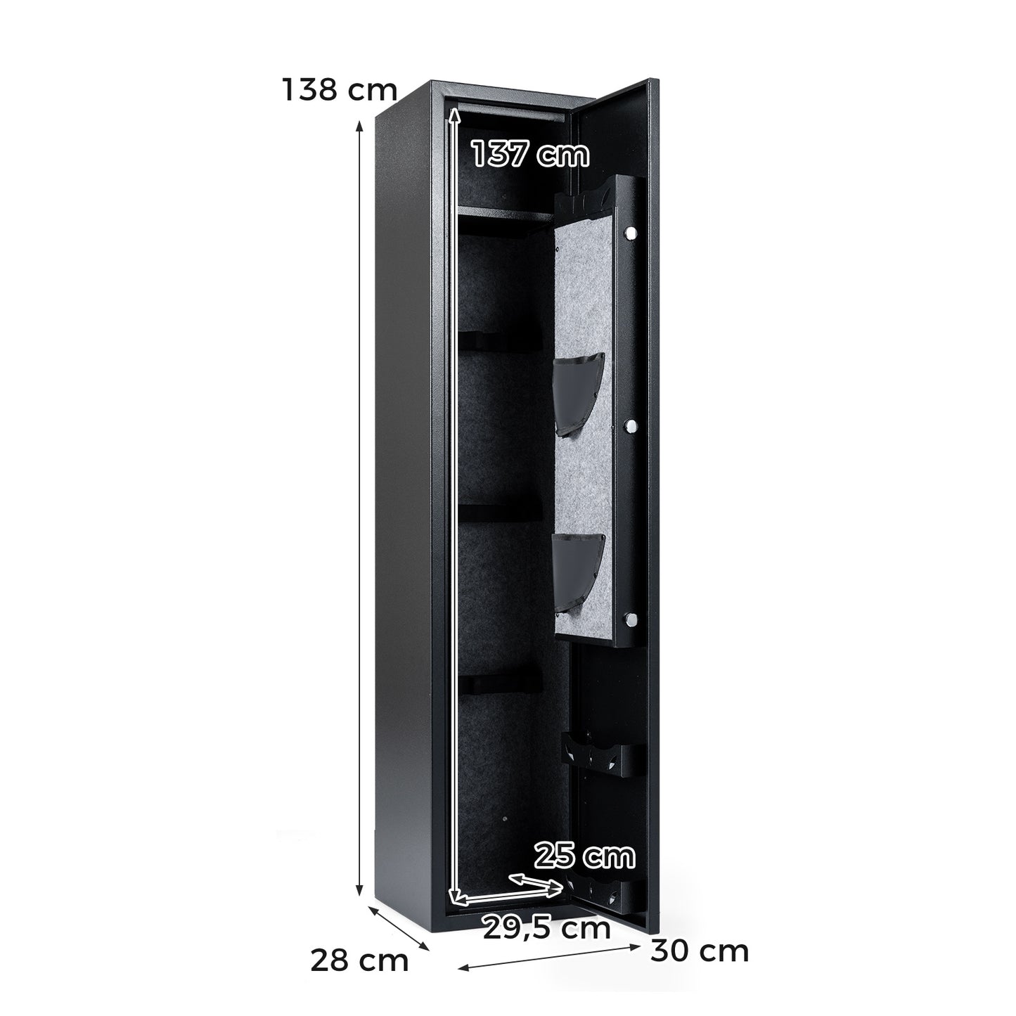 Costway Wapenkluis Langgeweerkluis voor 10 Gewehren Zwart 30 × 28 × 138cm