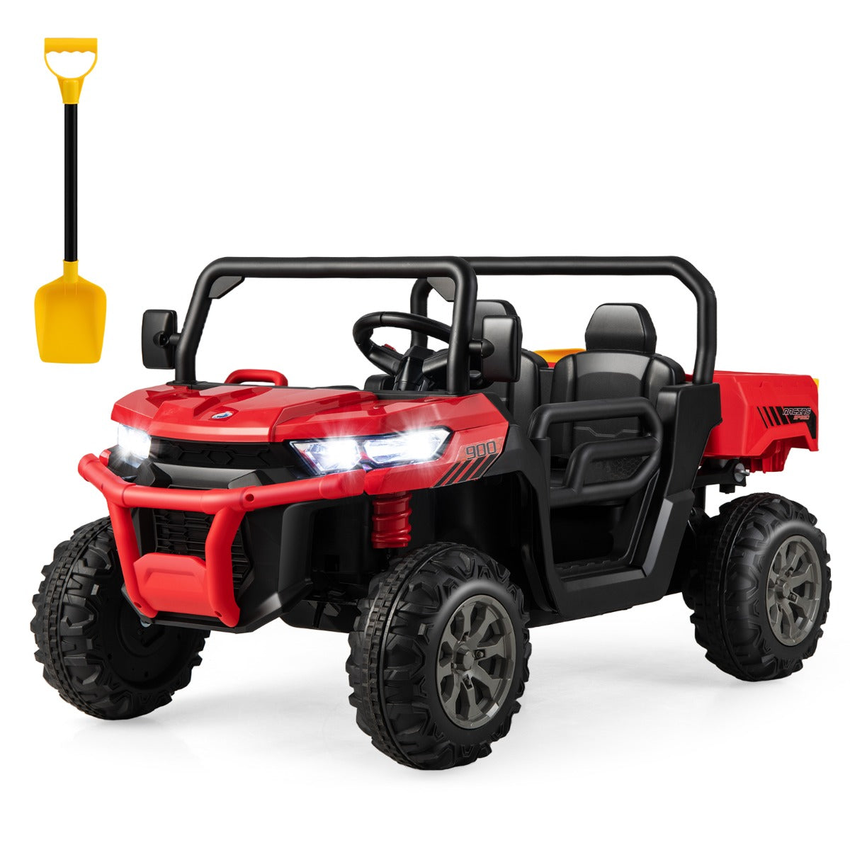 LIVSK 12V Kiepwagen voor Kinderen - Automatische Kiepbak - 2 Zitplaatsen - Veiligheidsontwerp - Roze/Blauw/Paars