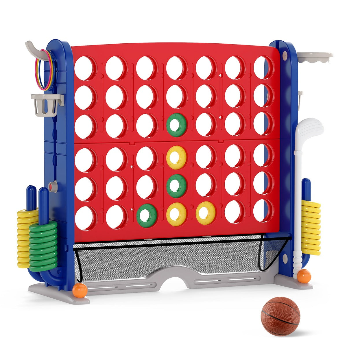 LIVSK 4-in-1 Reuzenspeelset - Hoogte Verstelbaar - Inclusief Opbergtas - Kindveilige Materialen - Blauw & Oranje