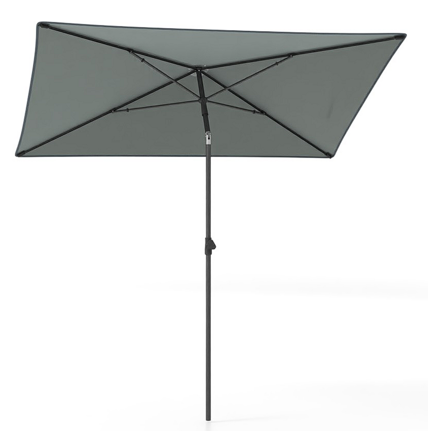 LIVSK Balkon Parasol - Hoogwaardig Polyester - Drukknop Kanteling - Eenvoudige Opbouw - Inclusief Draagtas - Grijs