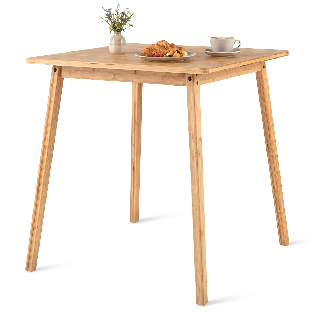 LIVSK Bamboe Eettafel - Geschikt voor 2-4 Personen - Compact Ontwerp - 100 kg Draagvermogen - Eenvoudige Montage - Naturel