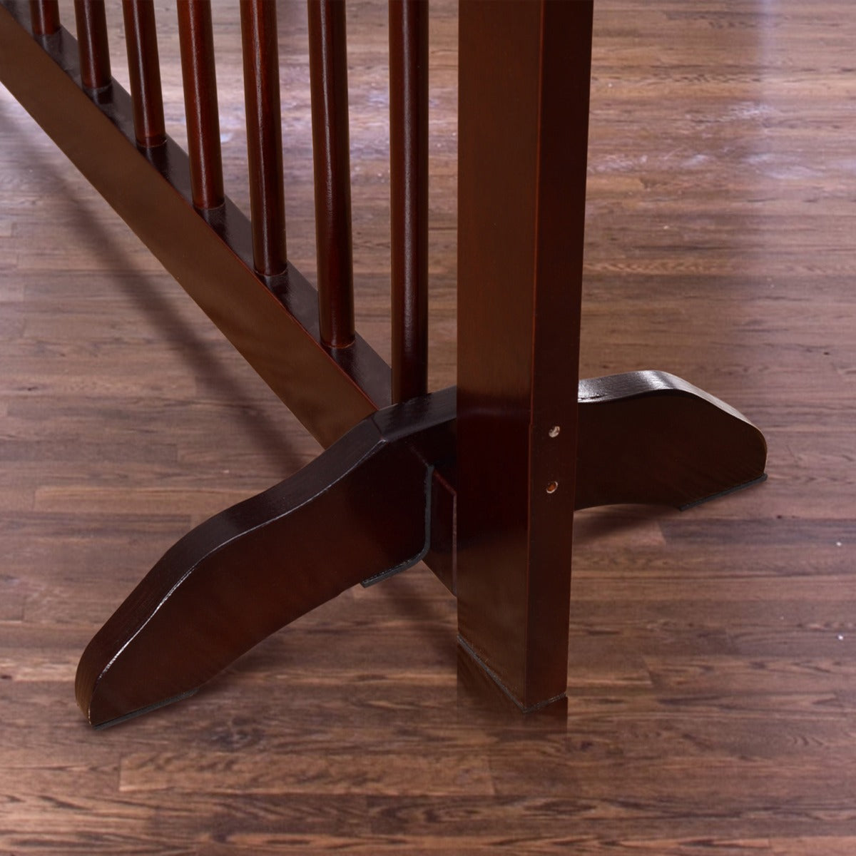 LIVSK Barrièrebeugels voor Hondenhekken - Hoogwaardig Dennenhout - Rubberen Glijders - Eenvoudig te Installeren - Wit/Bruin