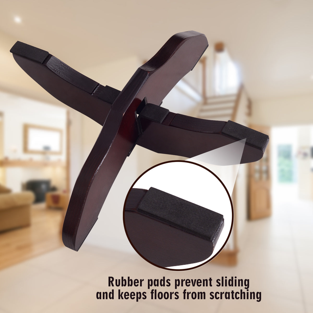 LIVSK Barrièrebeugels voor Hondenhekken - Hoogwaardig Dennenhout - Rubberen Glijders - Eenvoudig te Installeren - Wit/Bruin