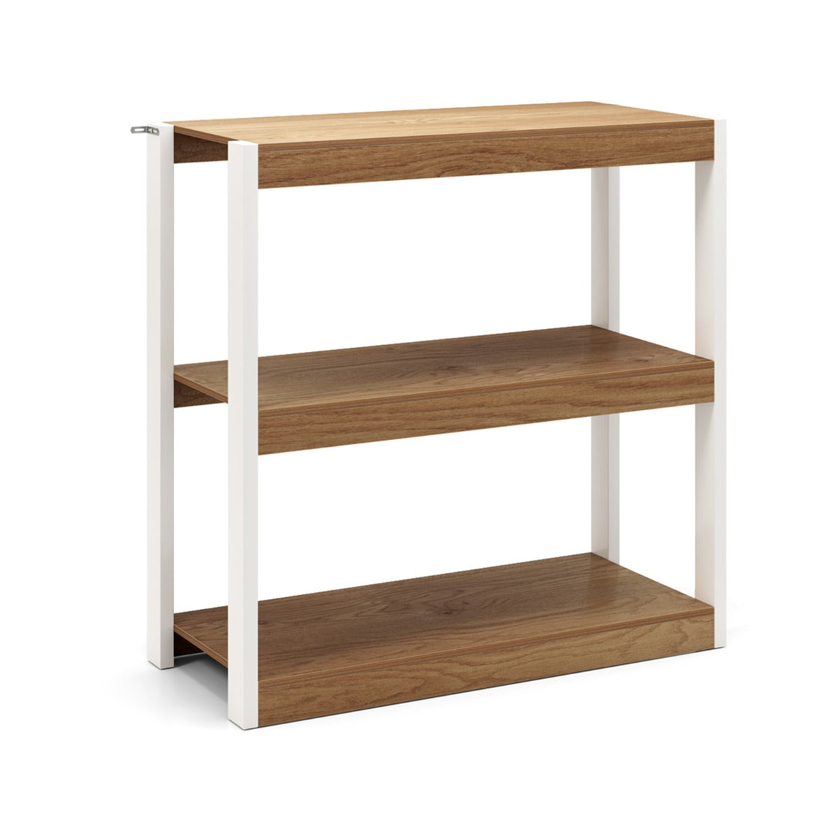 LIVSK Boekenkast - 3 Open Planken - Stevig Metaal - Veiligheidsvoorzieningen - Ruimtebesparend - Naturel