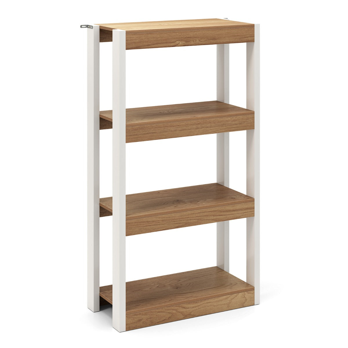 LIVSK Boekenkast - Duurzaam Hout - 4 Planken - Kantelbeveiliging - Multifunctioneel - Naturel & Wit
