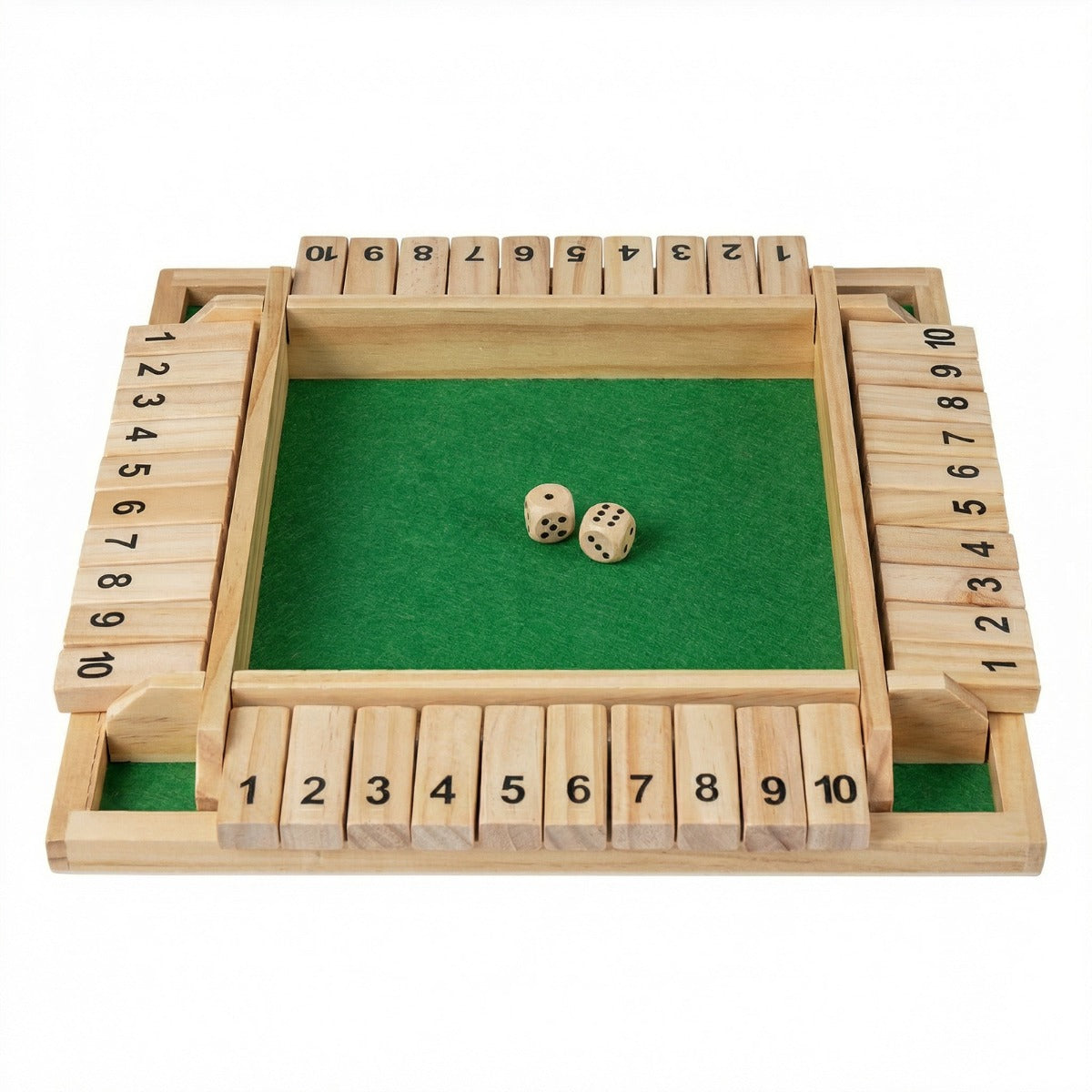 LIVSK Bordspel “Shut the Box” - Voor 2-4 Spelers - Grenenhout - Eenvoudige Regels - Compact Ontwerp - Naturel