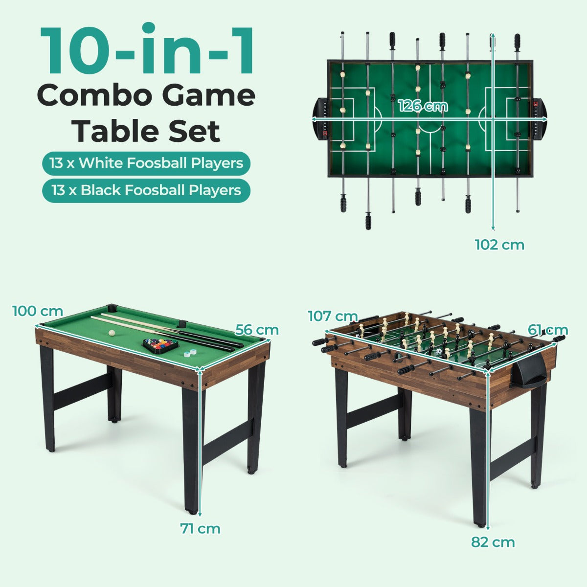 Livsk costway 10 in 1 multifunctionele speeltafel set multifunctionele speeltafel 1 1