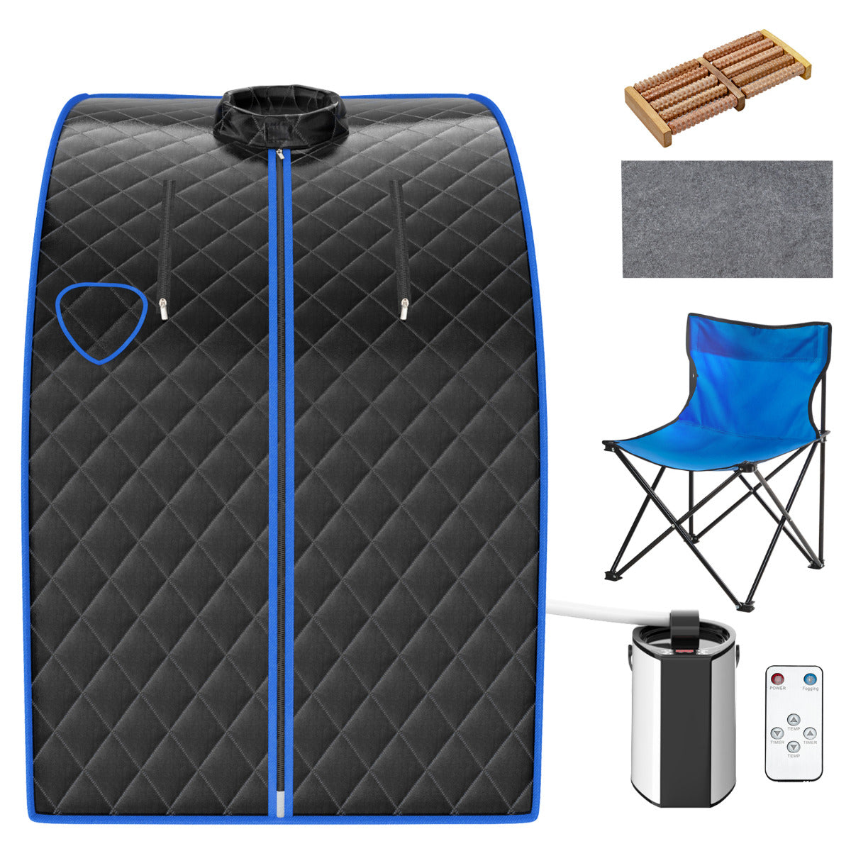 LIVSK Draagbare Stoomsauna - 1000W - 3L Capaciteit - 9 Temperatuurniveaus - Afstandsbediening - Veilig en Duurzaam - Zwart