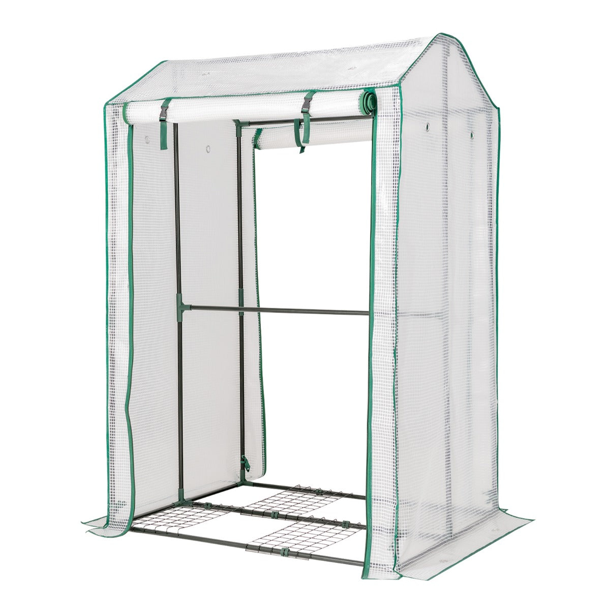 LIVSK Tuinserre - Ruimte voor Planten met Oprolbare Deuren en Luchtgaten - Duurzaam PE-Materiaal - 100 x 81 x 150 cm - Wit