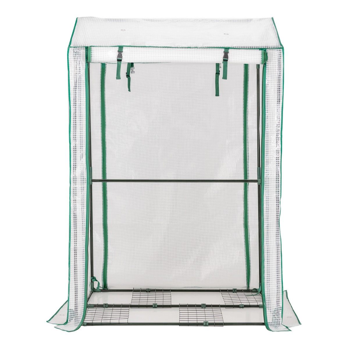 LIVSK Tuinserre - Ruimte voor Planten met Oprolbare Deuren en Luchtgaten - Duurzaam PE-Materiaal - 100 x 81 x 150 cm - Wit