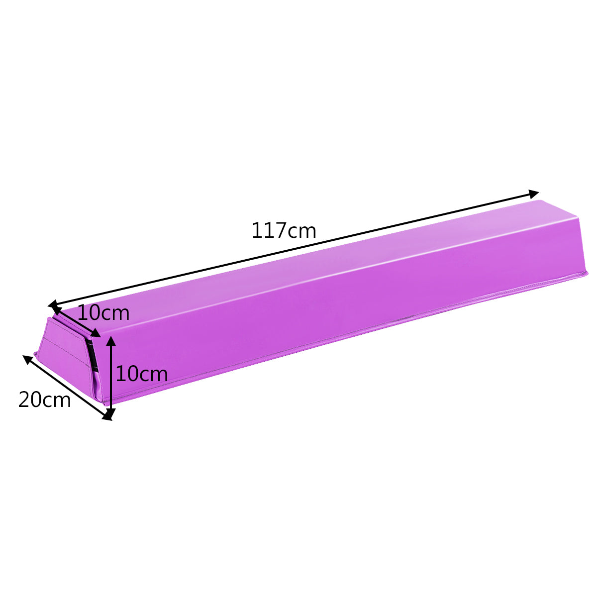 LIVSK Balansbalk Gymnastiek Training - EVA & EPE Vulling - Klittenbandsluiting - 117 x 10/20 x 10 cm - Paars