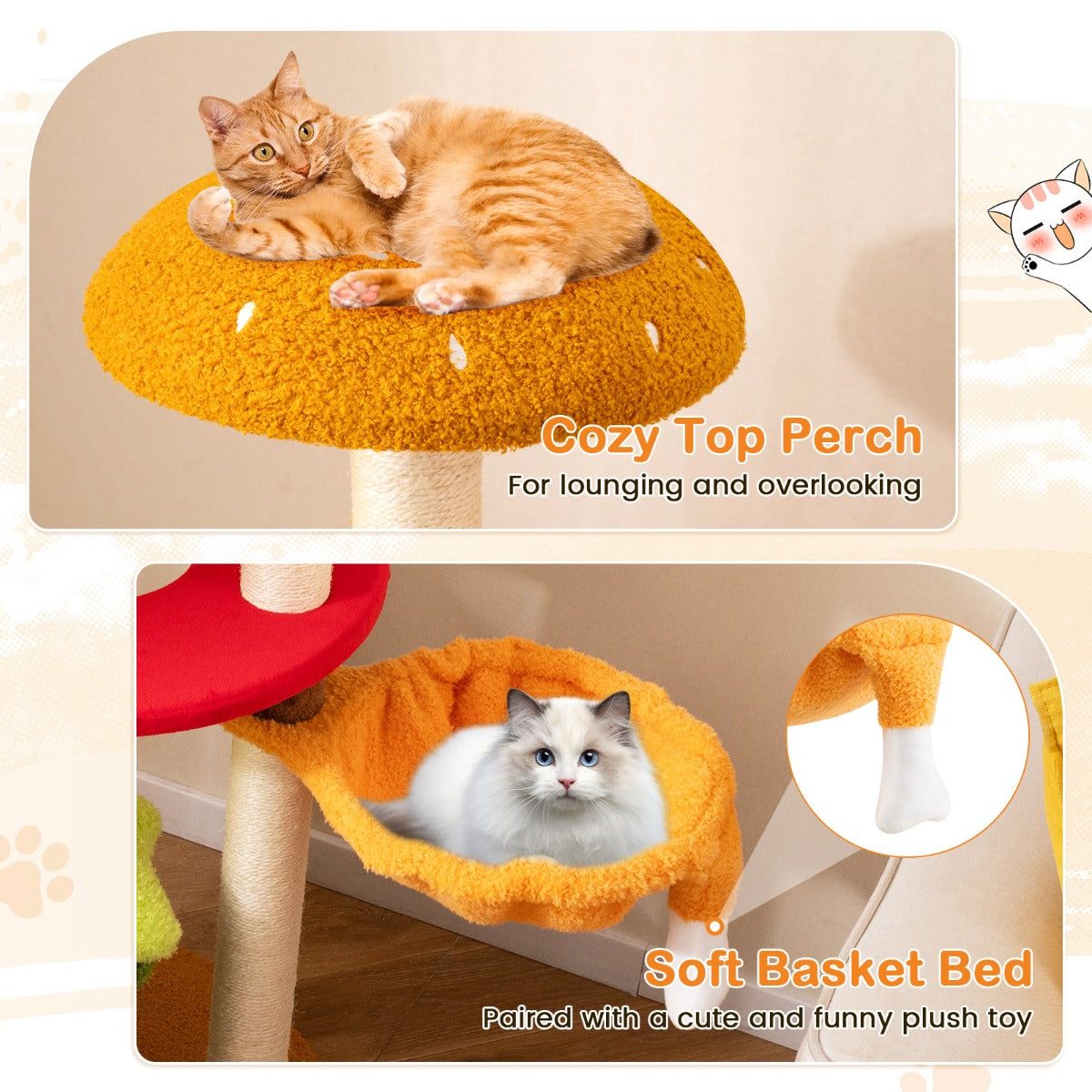 LIVSK Hamburger - geïnspireerde Kattenboom - Creatief Ontwerp - Meerdere Rustplaatsen - Krabplanken - Comfortabele Ligervaring