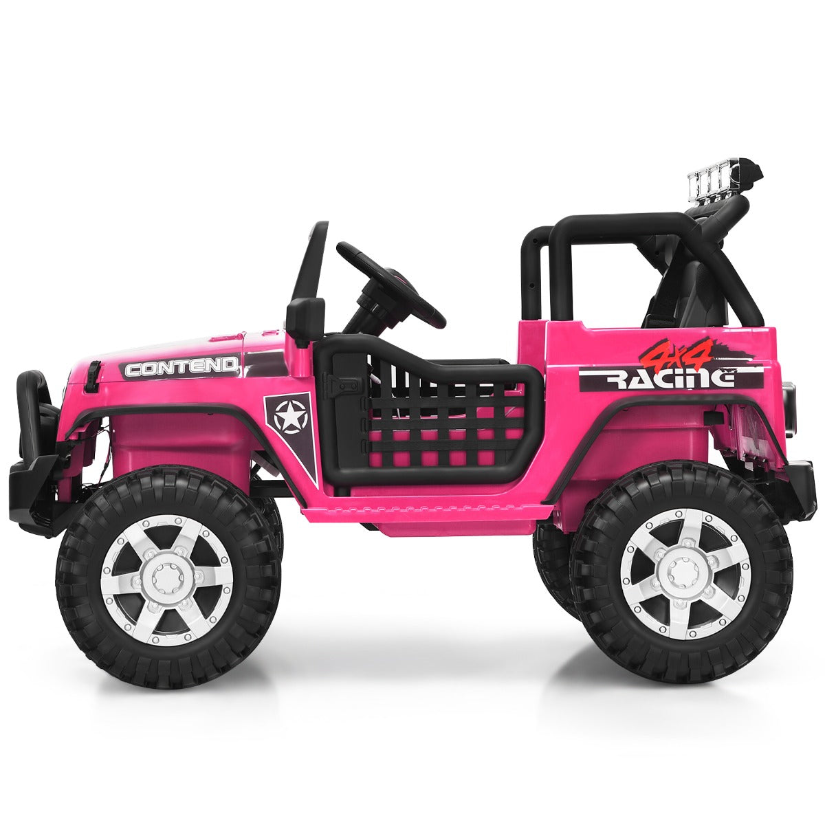 Livsk costway 12 v elektrische auto voor kinderen 3 elektrisch voertuig afstandsbediening voor ouders 3 snelheden vering roze 1 1