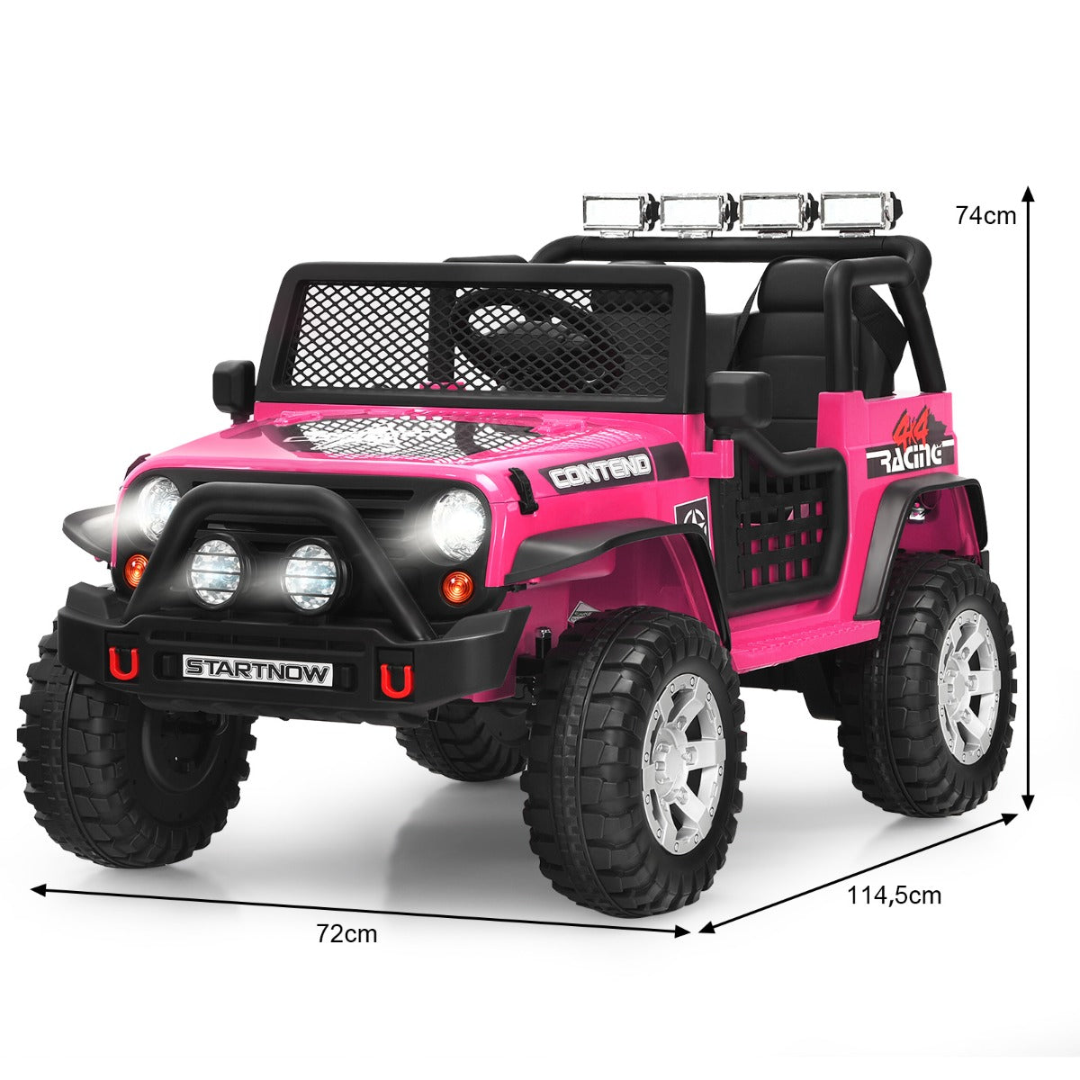 Livsk costway 12 v elektrische auto voor kinderen 3 elektrisch voertuig afstandsbediening voor ouders 3 snelheden vering roze 4