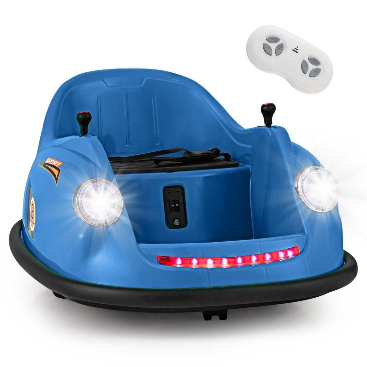 LIVSK Elektrische Botsauto voor Kinderen - 2 Motoren - Afstandsbediening en Joysticks - 360° Draaibaar - Tot 20 kg - Marineblauw