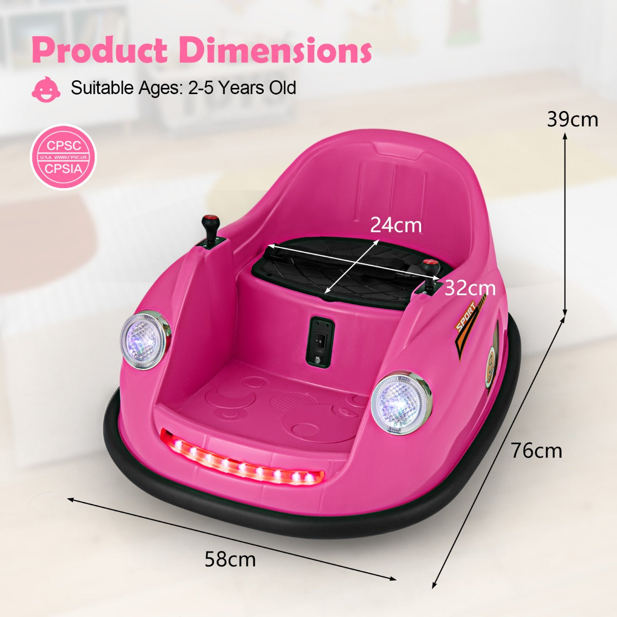 LIVSK Elektrische Botsauto voor Kinderen - Afstandsbediening - 360° Draaibaar - LED Verlichting - Voor 2-5 jaar - Marineblauw