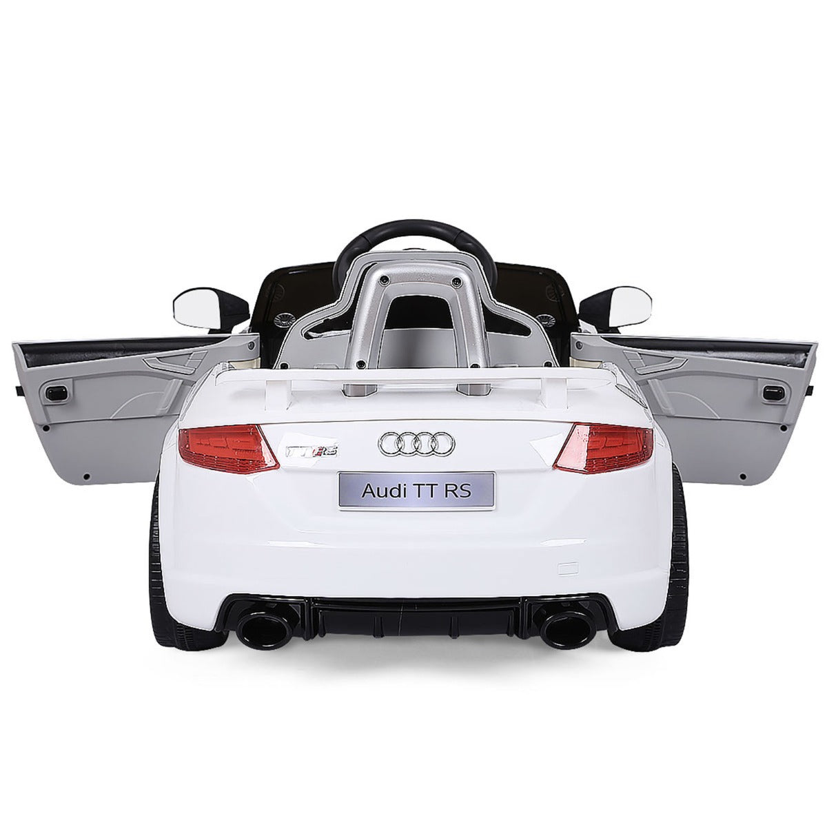 Livsk costway 12 v kinderauto met 2 motoren en mp3 en muziek 104 x 635 x 455 cm wit