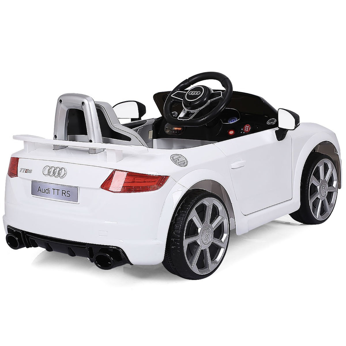 Livsk costway 12 v kinderauto met 2 motoren en mp3 en muziek 104 x 635 x 455 cm wit