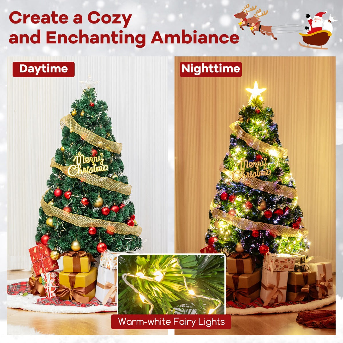 LIVSK Verlichte Kunstkerstboom - 18 Lichtstrips - Aanpasbare Vorm - Brandvertragend PVC - 60 x 120 cm - Groen