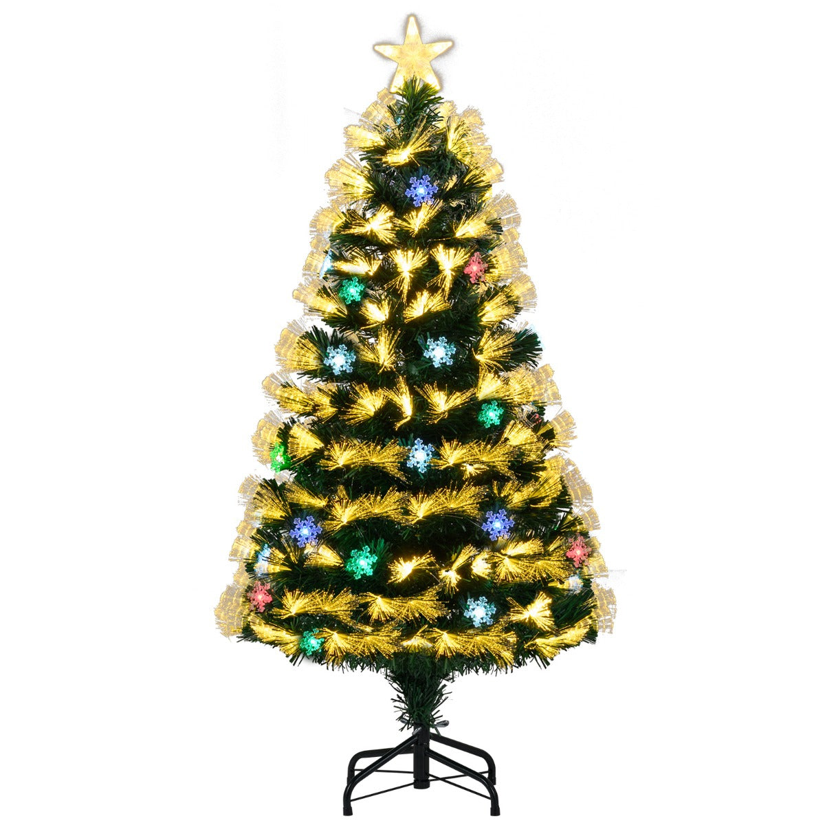 LIVSK Kunstkerstboom 120 cm - 130/170 Takpunten - LED Verlichting met 8 Modi - Brandveilig PVC - Groen