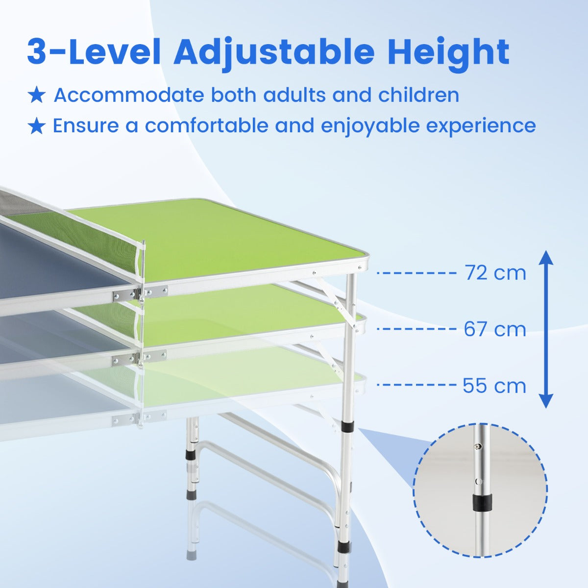 Livsk costway 120 x 76 cm draagbare tafeltennistafel opvouwbare mini tafeltennisset 2 2