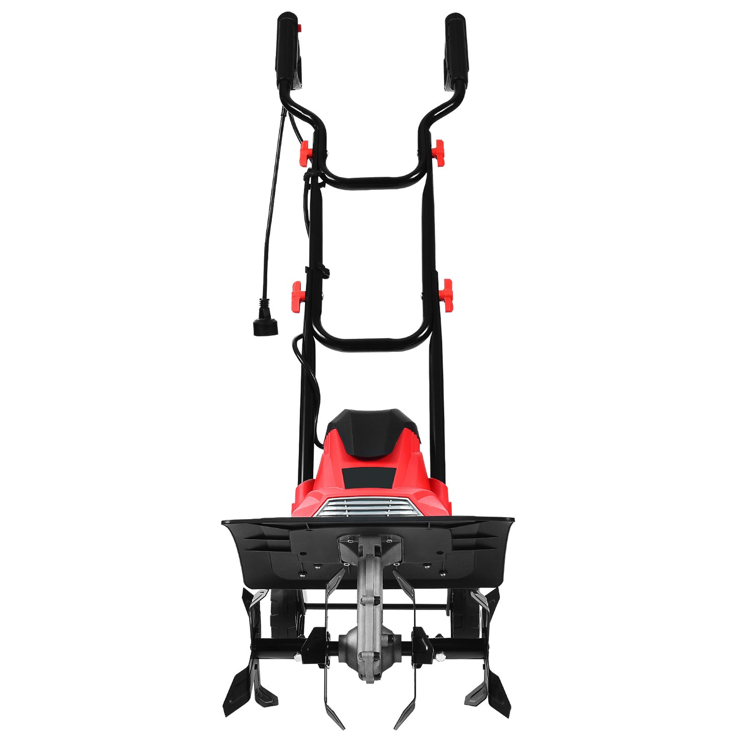 LIVSK Elektrische Helmstok Cultivator - 10A Motor - 4 Messen - 22 cm Werkdiepte - 35 cm Werkbreedte - Opvouwbaar - Rood + Zwart