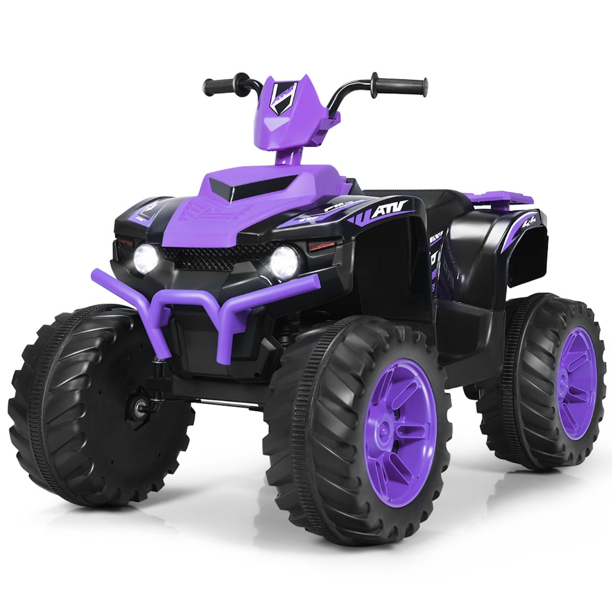 Livsk costway 12v elektrische kinder quad atv rijden op auto op batterijen aangedreven 4 wielen atv voor kinderen vanaf 3 jaar paars 1 1