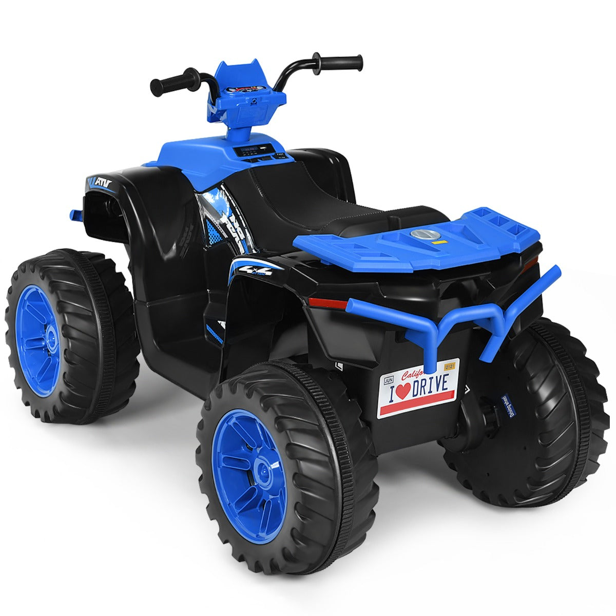 Livsk costway 12v elektrische kinder quad atv rijden op auto op batterijen aangedreven 4 wielen atvvoor kinderen vanaf 3 jaar blauw 1 1