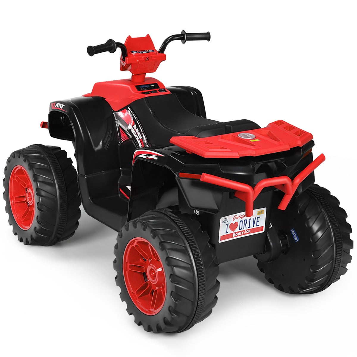 Livsk costway 12v elektrische kinder quad atv rijden op auto op batterijen aangedreven 4 wielen atvvoor kinderen vanaf 3 jaar rood 1 1