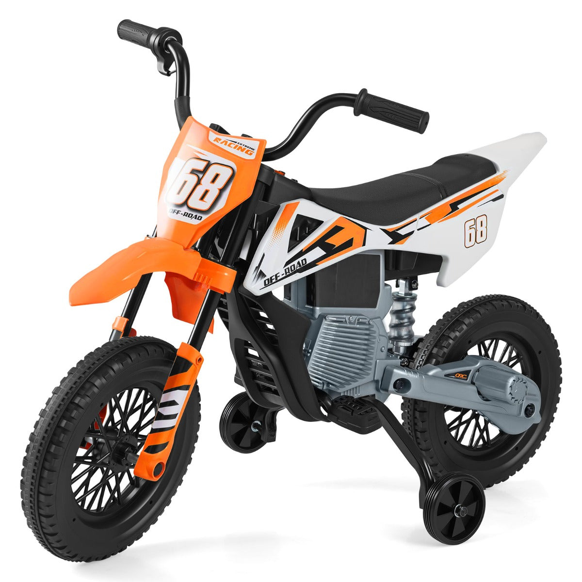 Livsk costway 12v elektrische motorfiets voor kinderen met muziek draadloze connectiviteit en bluetooth functionaliteit oranje 1 1