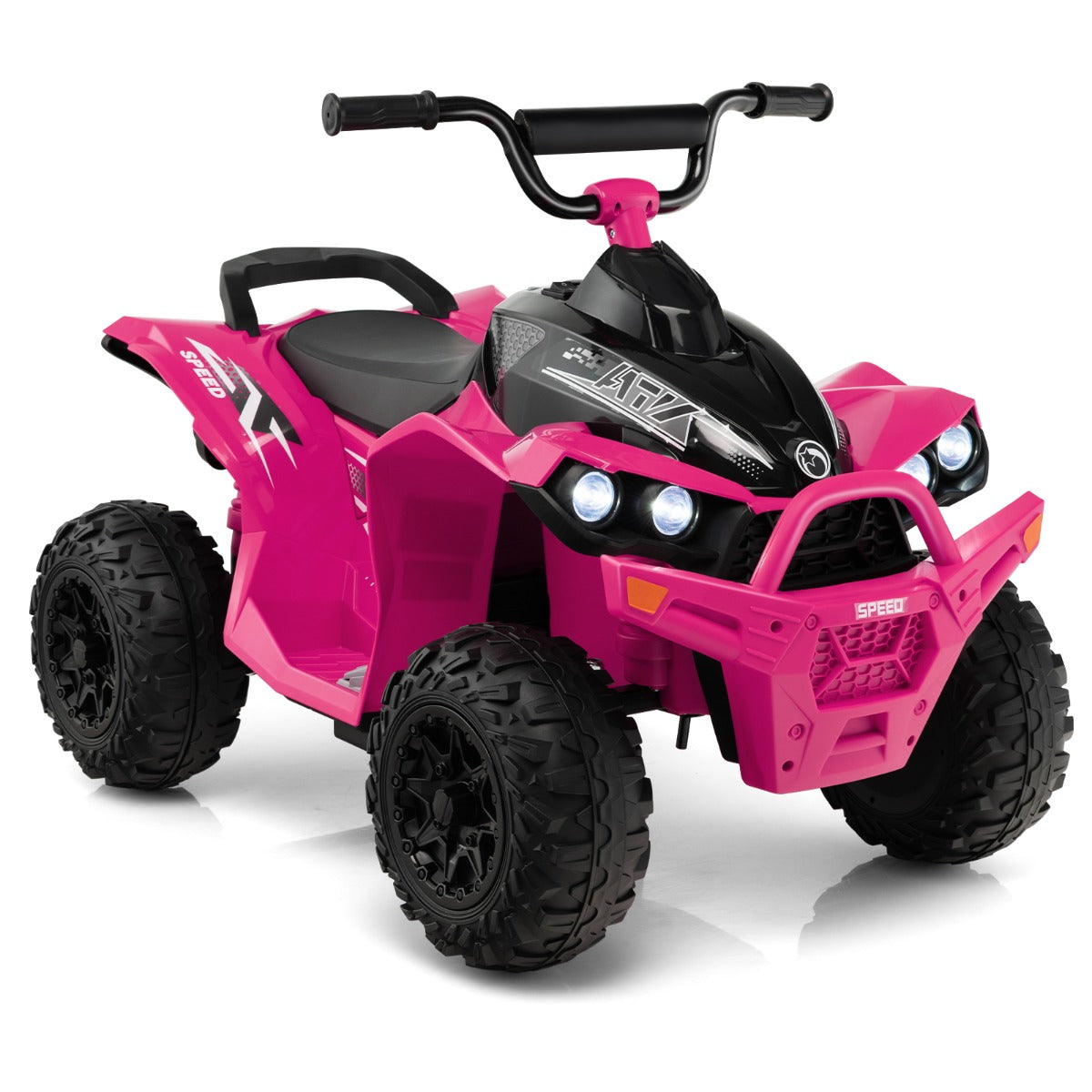 LIVSK Elektrische Kinderquad - Voor Kinderen 3-8 Jaar - Snelheid tot 4,3 km/u - Antislip Wielen - Muziek en Claxon - Roze