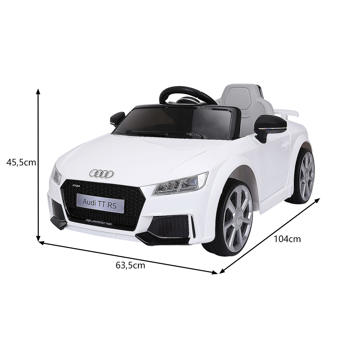 LIVSK Elektrische Kinderauto - Afstandsbediening - MP3 - 2 Motoren - Veiligheidsgordel - Voor 37-96 maanden - Wit