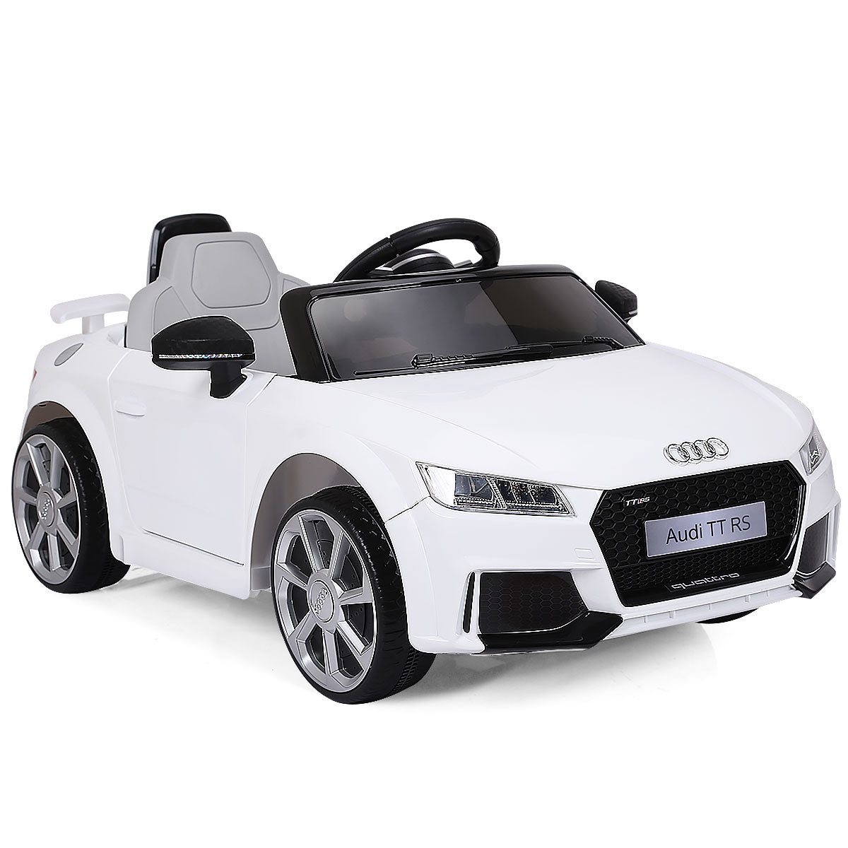 LIVSK Elektrische Kinderauto - Afstandsbediening - MP3 - 2 Motoren - Veiligheidsgordel - Voor 37-96 maanden - Wit