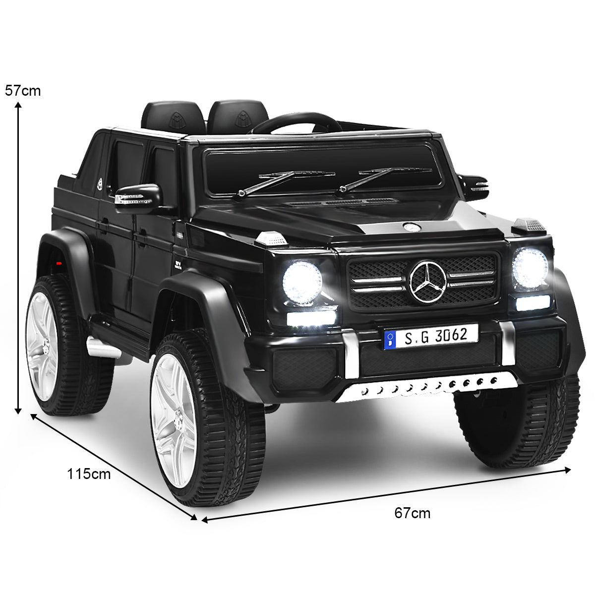 LIVSK Elektrische Ride-On Truck met Afstandsbediening - 3 Snelheden - Veiligheidsgordels - USB & TF - Voor 3-8 jaar - Zwart