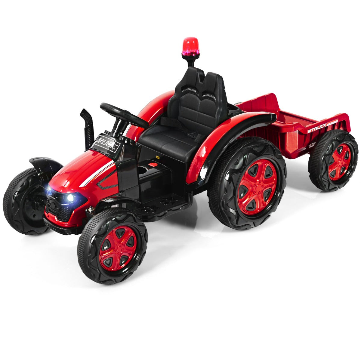 LIVSK speelgoedtractor met aanhangwagen - Duurzaam - Muziekspeler - Veiligheidsgordel - Afstandsbediening - Geschikt voor 3-8