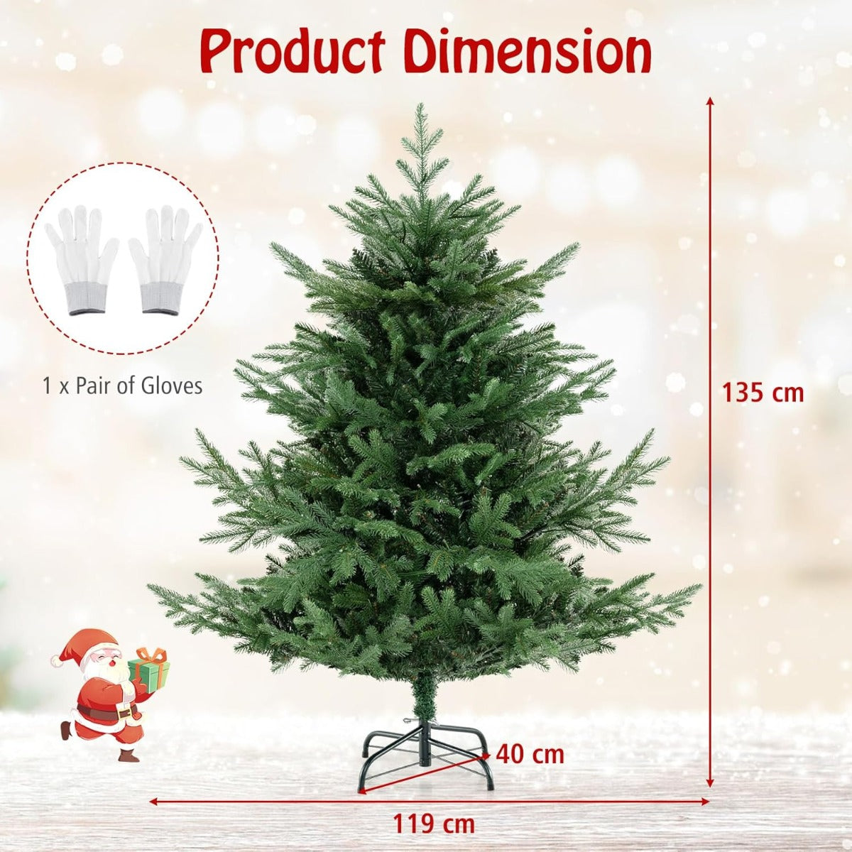 LIVSK Kunstkerstboom - 442 Dichte Takken - 160 LED Lampjes - Vlamvertragend & Geurloos - 135 cm Hoog - Groen