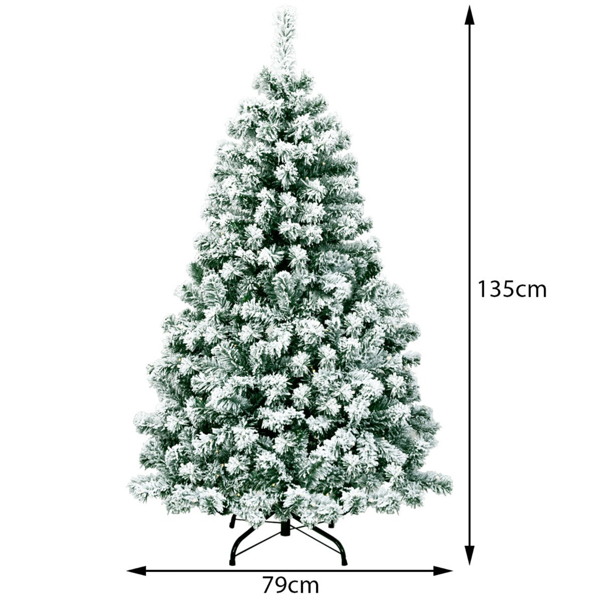 LIVSK Verlichte Kunstkerstboom - 400 Takken - 200 Warme LED-Lampjes - Inklapbaar met Standaard - 135 cm - Groen